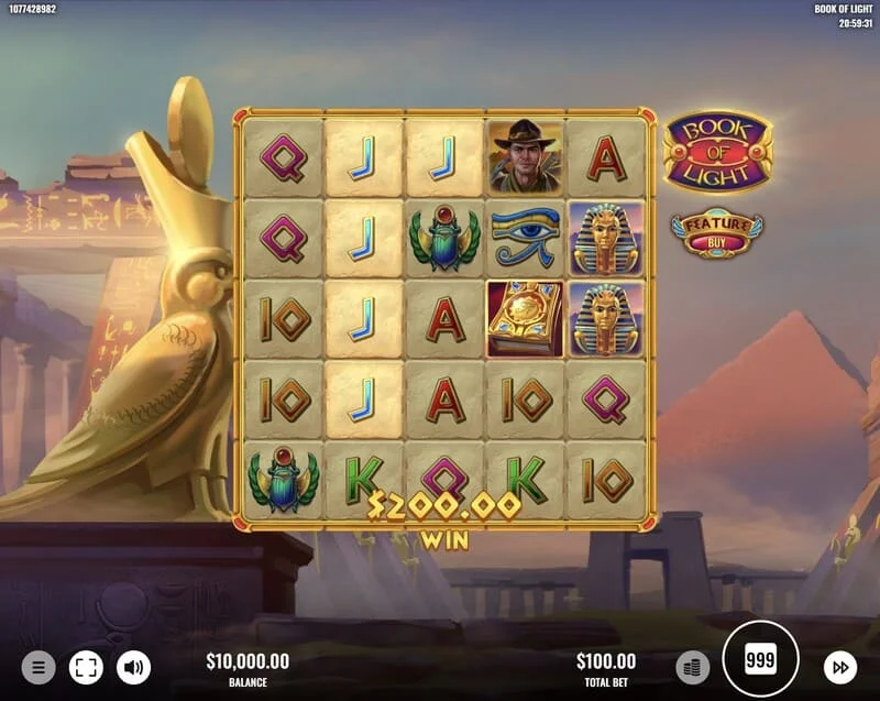Book of Lights – Gewinnlinie im Basisspiel mit Multiplier Wild