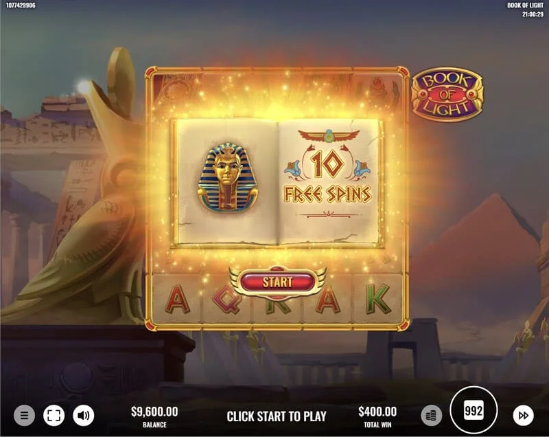 Book of Lights – Start von Free Spins und expandierendem Symbol